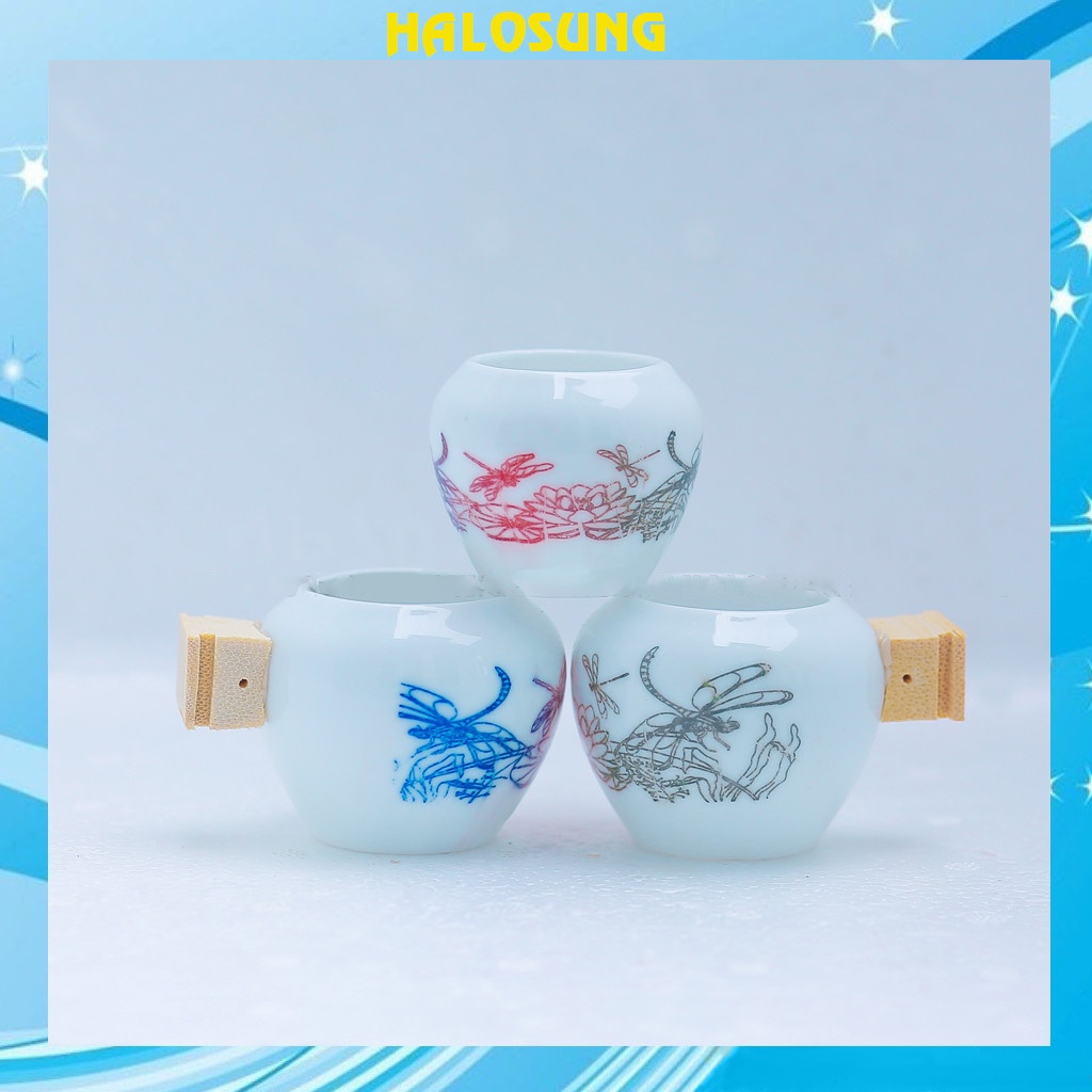 Cóng chim Halosung (Đủ bộ) - Combo 3 cóng sứ chào mào, họa mi, chích chòe PK117