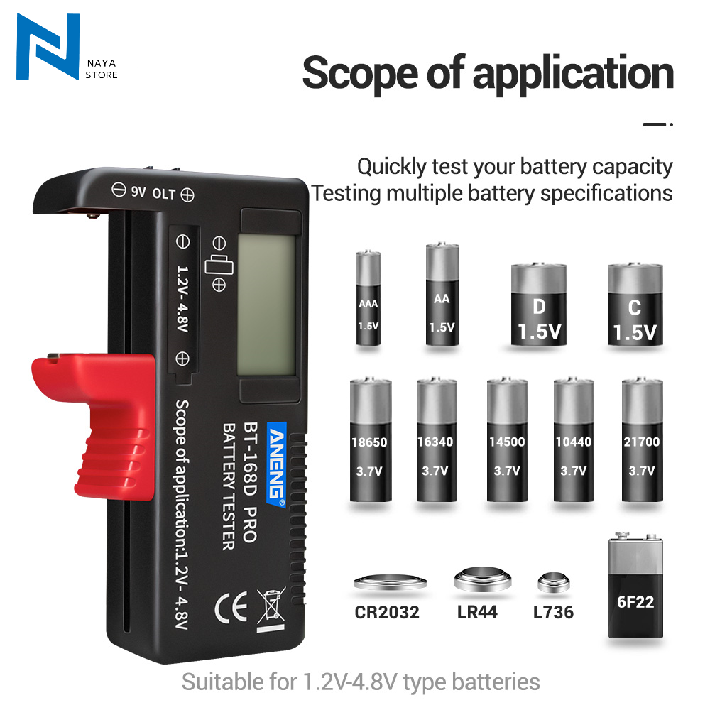 Naya bt-168 pro kỹ thuật số lithium pin capacity tester checker load hiển thị kiểm tra aaa aa nút pin universal test capacity tester aneng