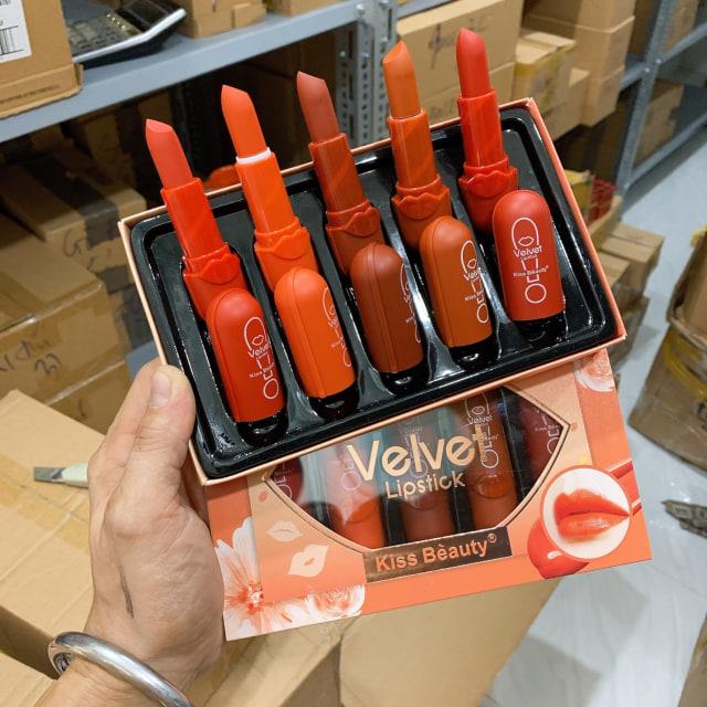Set 5 cây Son Kiss Beauty với 5 tone màu siêu đẹp