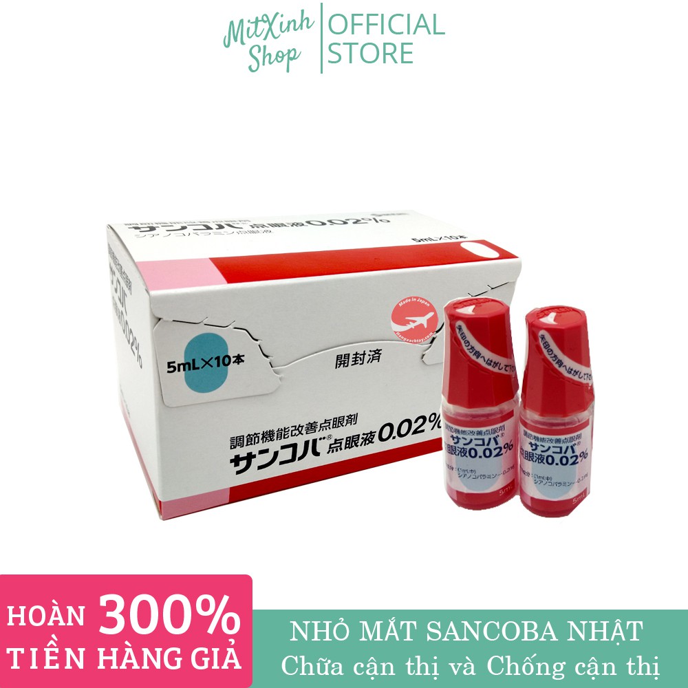 Nhỏ Mắt Sancoba Santen Cận Thị Và Chống Cận Thị 0.02% Nhật Bản 5ml