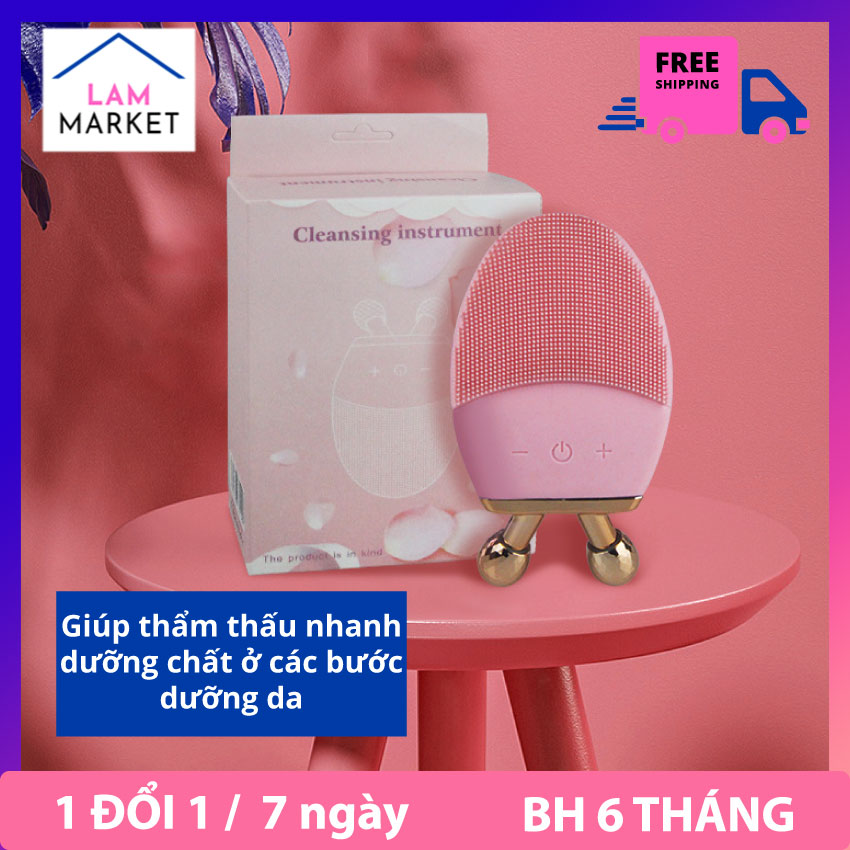 [HCM]Máy Rửa Mặt Silicon Tích Hợp Sóng âm và Thanh Lăn Massage Nâng Cơ Mặt 3D. Máy Rửa Mặt nâng cấp hơn máy rửa mặt Laco con cá. Được tích hợp nhiều tính năng như của Foreo luna mini 2Foreo luna mini 3 và xiaomi hailo. BH 6 th bởi LAMMART