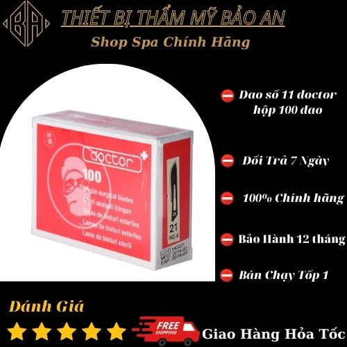Dao số 11 hộp dao mổ cắt đáy sẹo rỗ nặn mụn kiato cao cấp hộp 100 cái