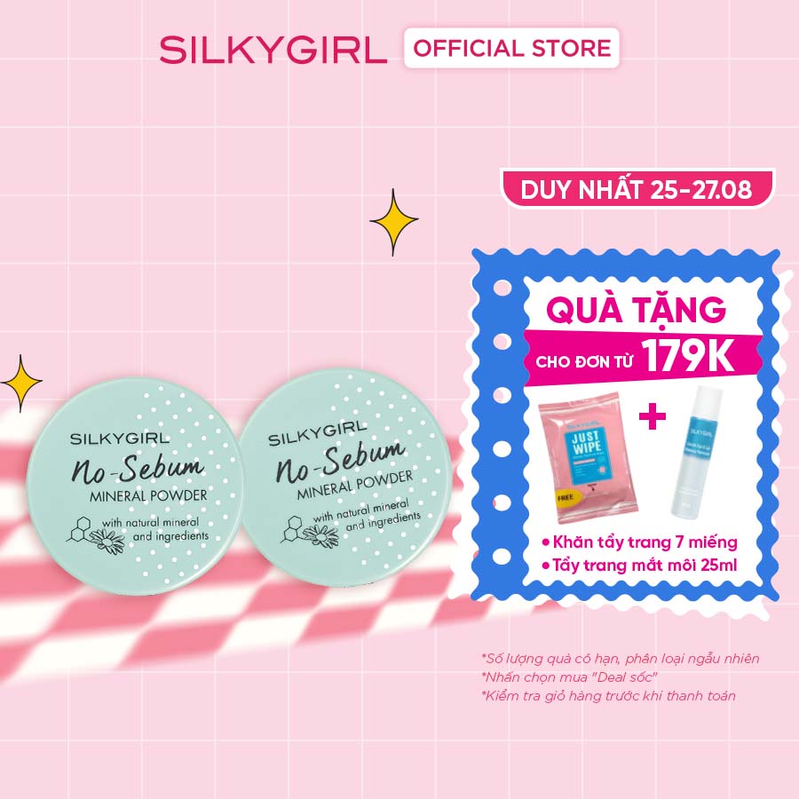 Combo 2 Phấn Phủ Khoáng Kiềm Dầu Nosebum Silkygirl