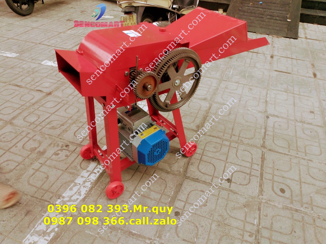 Máy Băm Nghiền Rơm Có Lô Cuốn Tự Động Gắn Động Cơ 4HP
