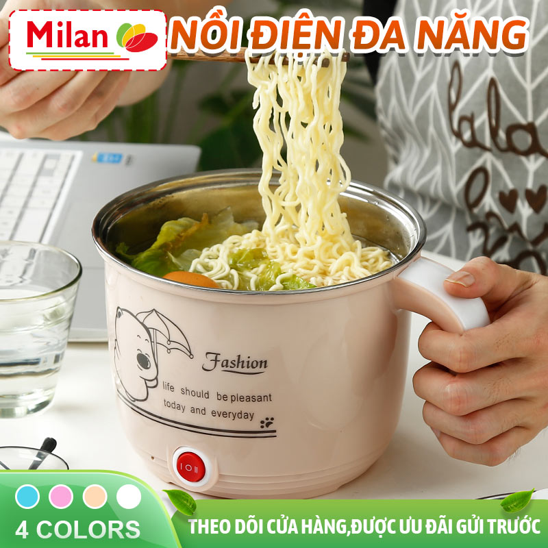 Nồi gia dụng đa năng, cho học sinh ở kí túc xá, phòng ngủ, thiết bị thần kỳ, nấu lẩu và mì, gấu con, nồi điện nhỏ, nồi cho 1 người, nồi cho 2 người.