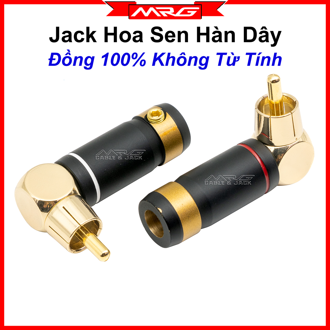Jack Hoa Sen RCA Góc Vuông Cong Chữ L loại tốt, giá 1 cặp, dùng hàn dây av hoa sen dây tín hiệu âm thanh.