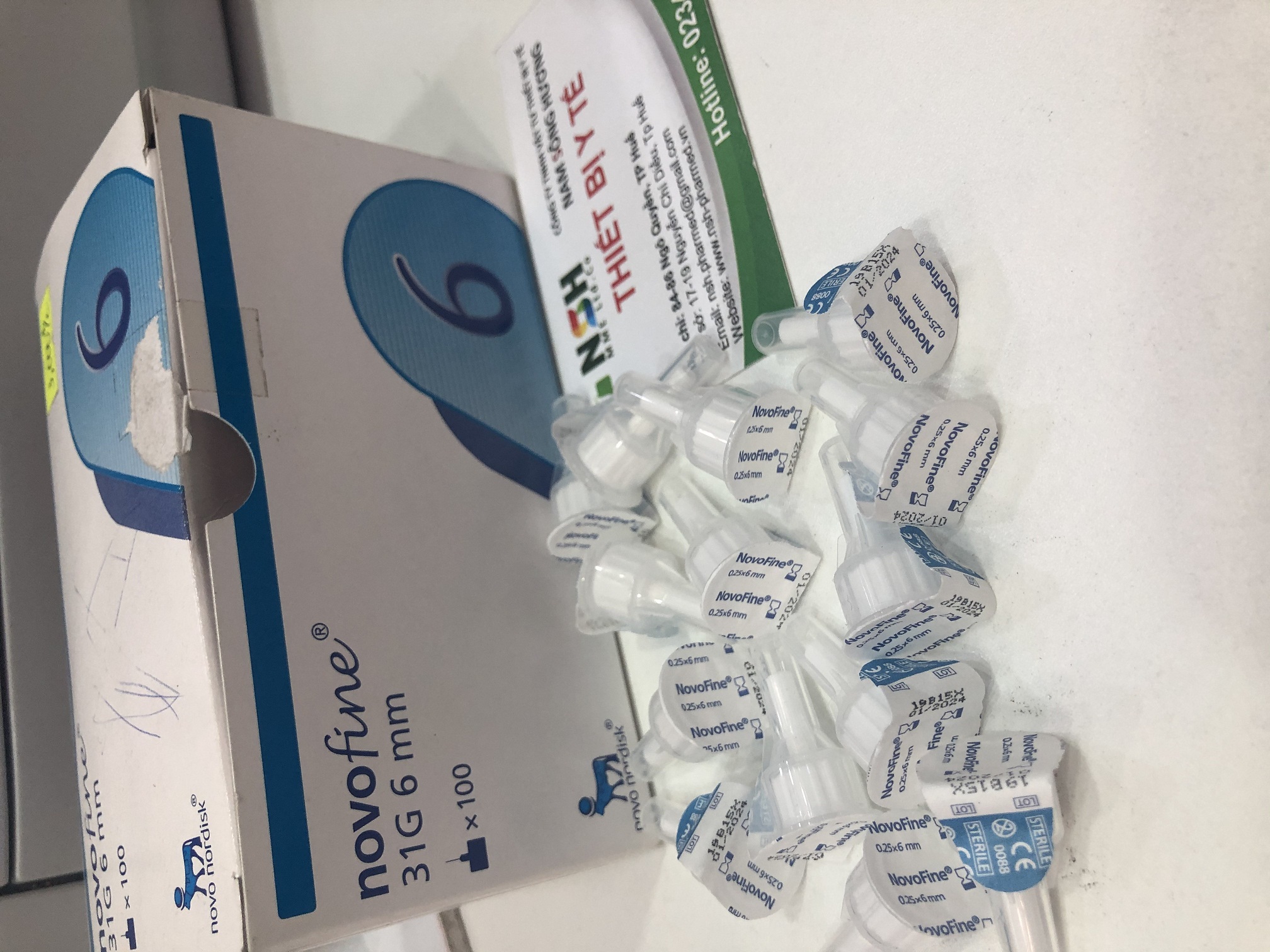 Combo 50 Đầu kim tiêm kim chích tiểu đường Novofine 31G 6mm vô trùng sử dụng cho kim tiêm tiểu đường của  Novo Nordisk