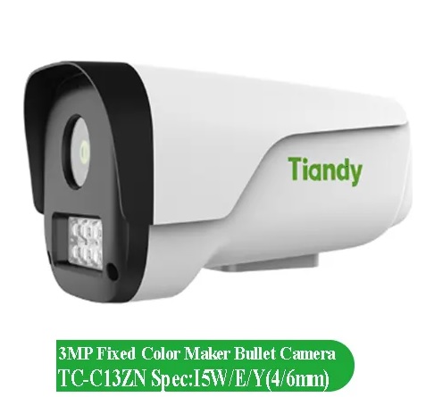 Camera ip thân tiandy tc-c13zn 3.0mp ,có mic, có poe, có led màu đêm và hồng ngoại