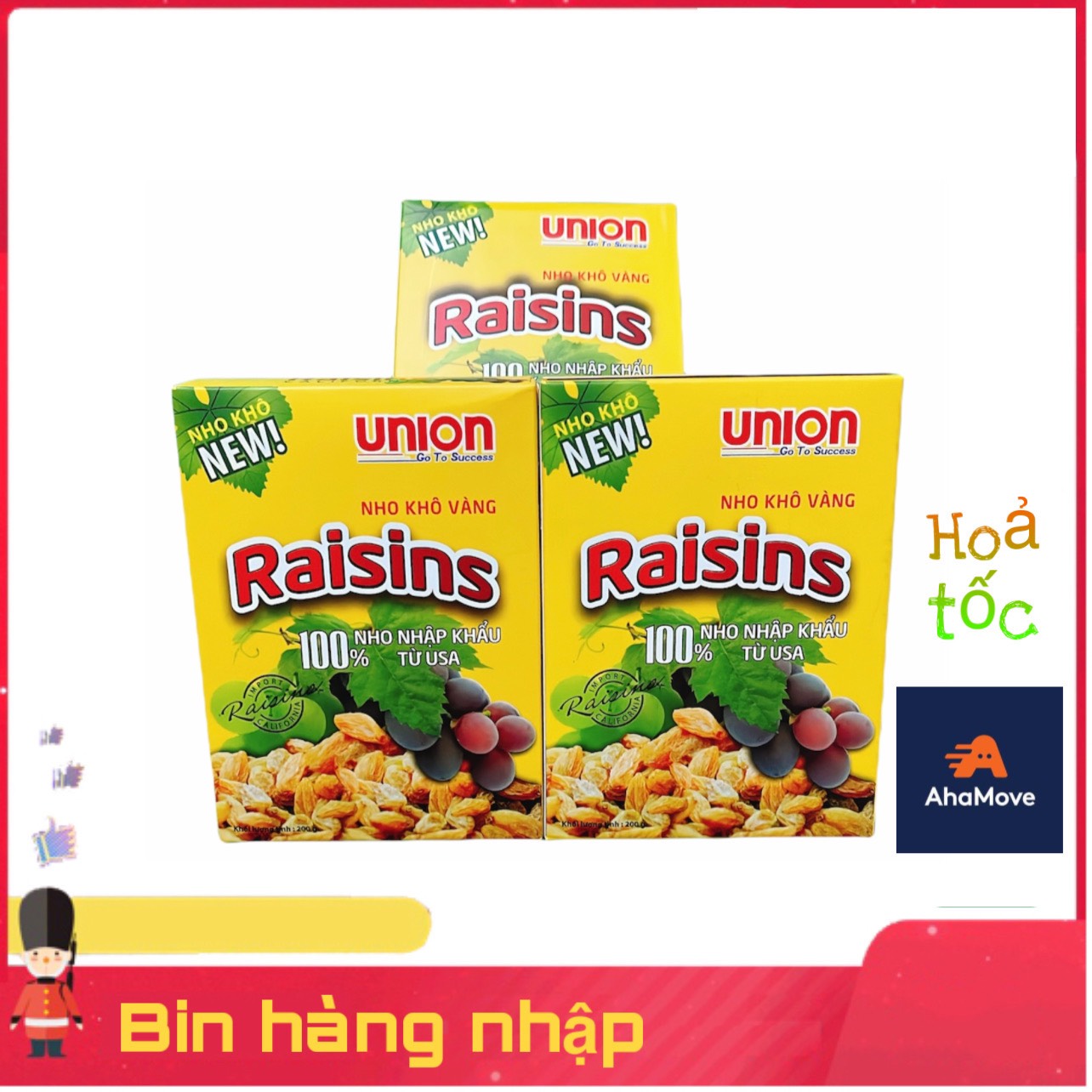 Nho khô vàng mỹ Union hộp 200g