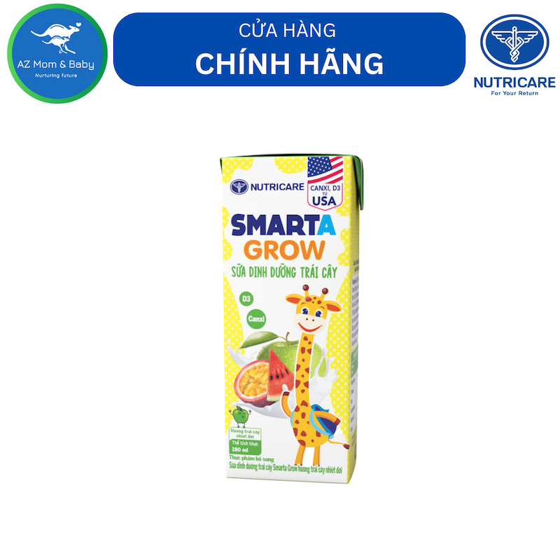 Thùng sữa Smarta Grow hương Trái cây nhiệt đới