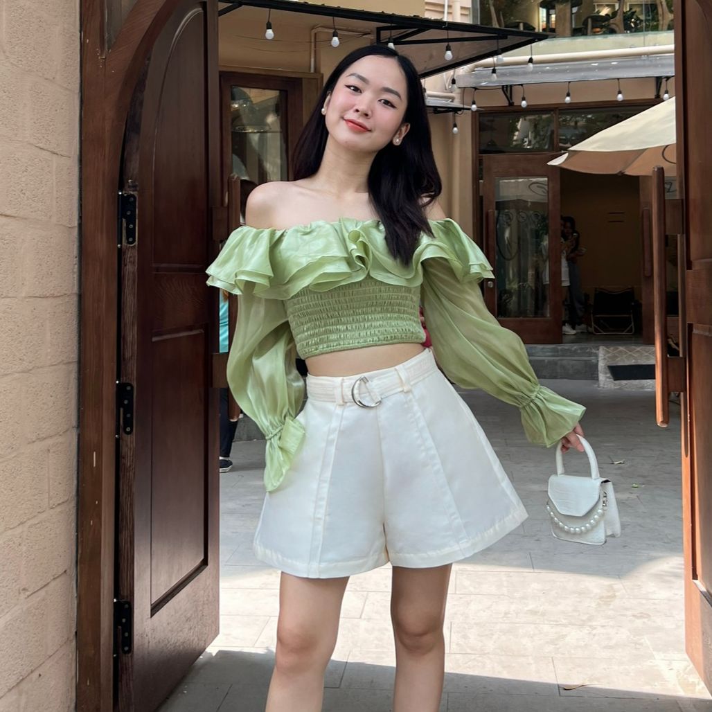 Olv - áo lydia top in green