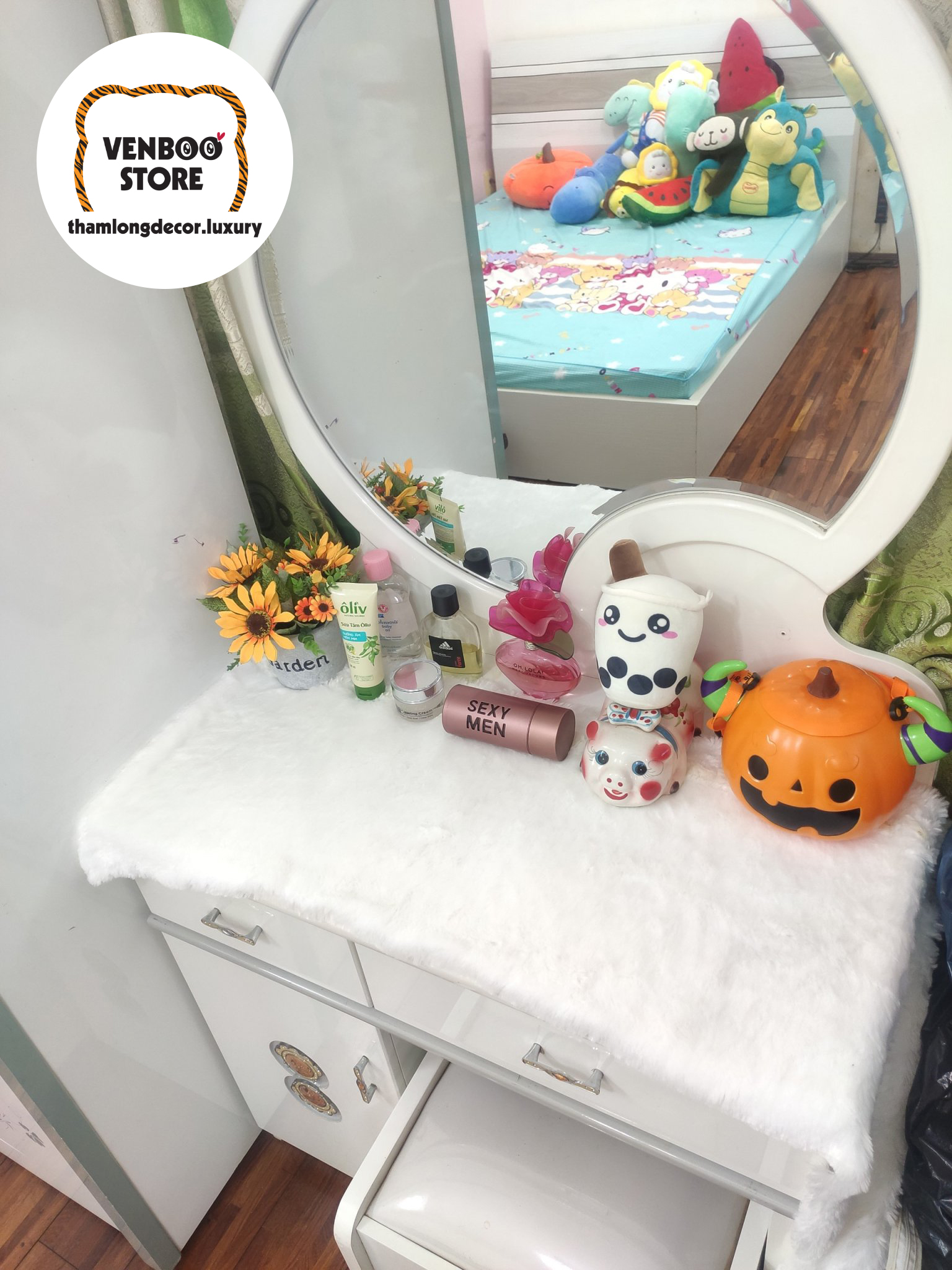 Khăn Trải Bàn | LÔNG HÀN | Khăn trải bàn học | Khăn trải bàn decor chụp ảnh | Khăn trải bàn trang điểm