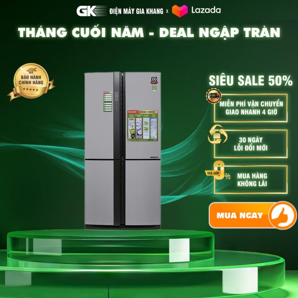 Tủ lạnh Sharp Inverter 605 lít SJ-FX680V-ST - GIAO TOÀN QUỐC - FREESHIP HCM