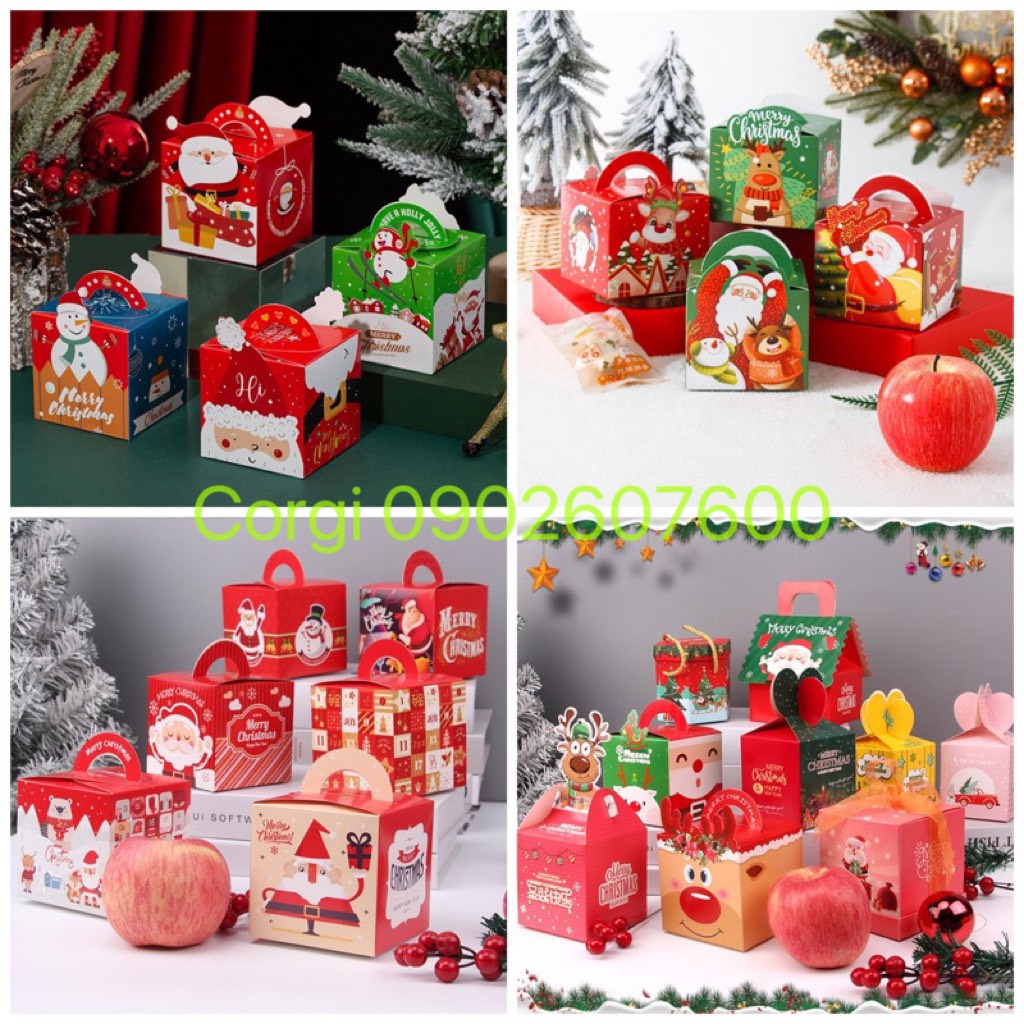 Hộp giấy đựng quà noel giáng sinh - đồ dùng dạy học corgi