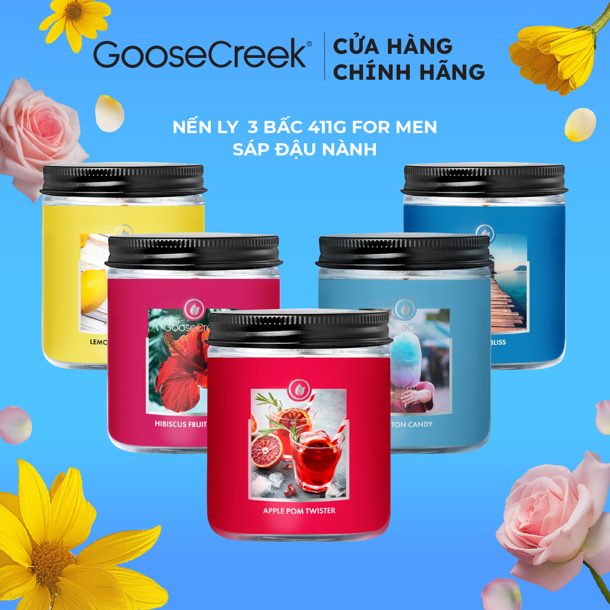 Nến ly sáp đậu nành Goose Creek (200g) - Nhiều Mùi Hương