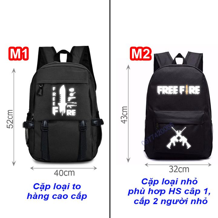 balo free fire, cặp freefire phản quang, balo freefire phản quang