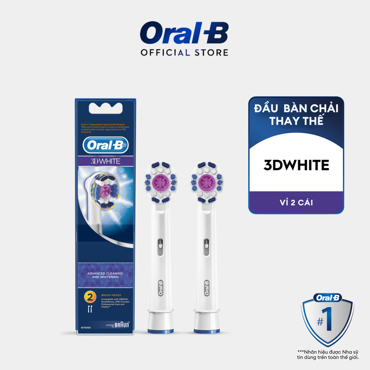 Đầu bàn chải điện oral-b 3d white