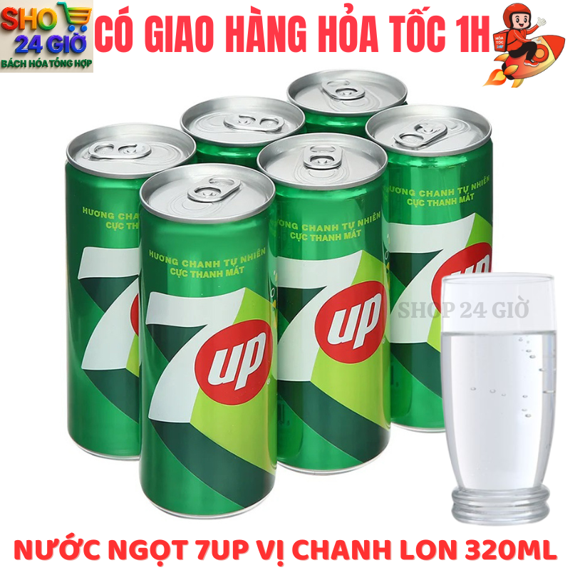 7 Up Chanh 1 Lốc 6 Lon 320 Ml- Shop 24 Giờ