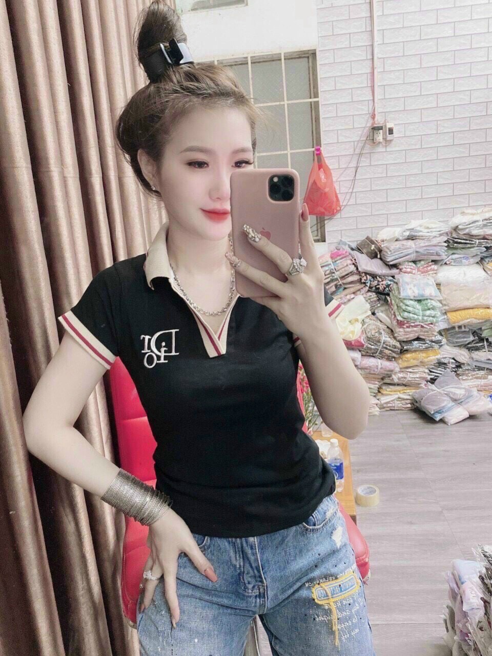 Áo thun nữ-áo thun nữ vải cotton dày dặn thoáng mát co dãn 4 chiều mạnh mẽ