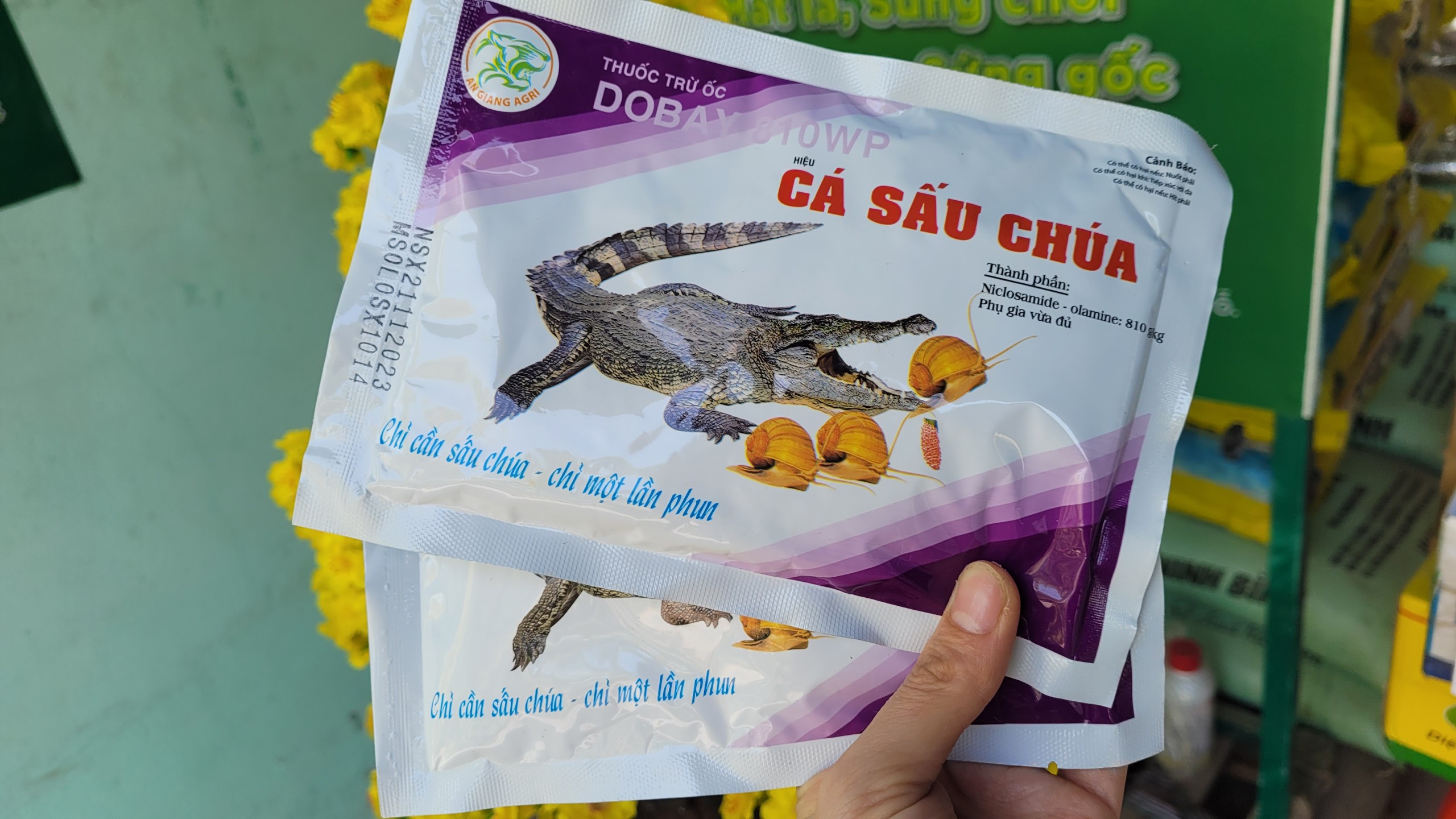 [Freeship Max] Thuốc diệt ốc bưu vàng ốc sên dạng phun xịt hiệu CÁ SẤU CHÚA 810WP gói 70 gram_VTNN TRUNG THIEN THINH