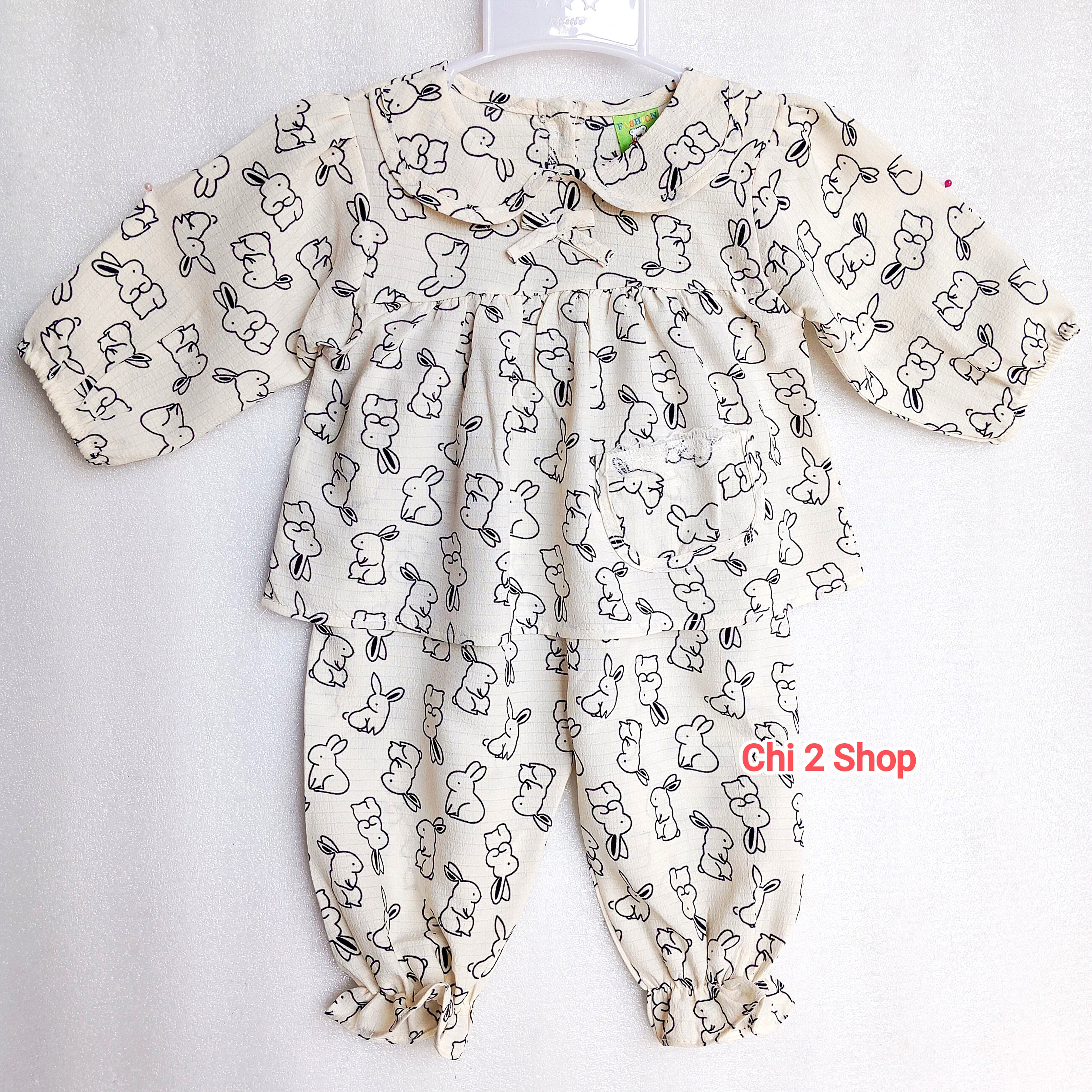 Girls' Long-Sleeved Clothes C2H35, Rice Foam Set, Newborn Children's Clothes, Children's Clothes under 3 Years Old, Cheap, Cool Home Clothes - 4