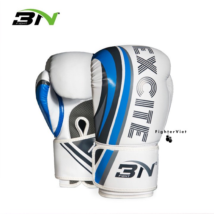 Găng tay đấm bốc bn excite phiên bản màu trắng găng đấm bốc cao cấp boxing muay thai phiên bản mới 2021