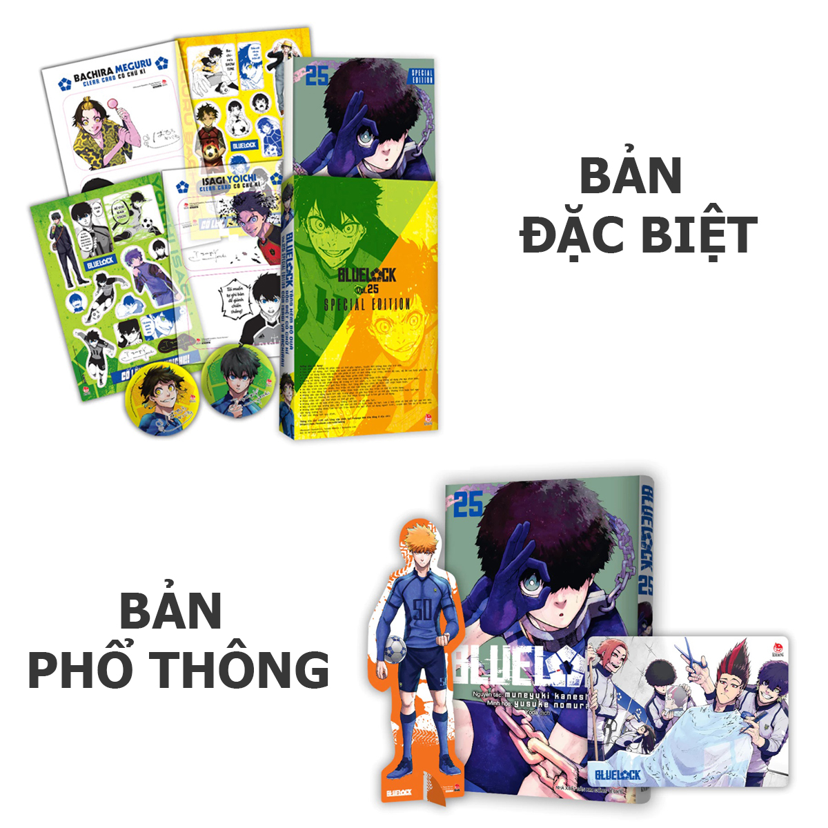 Truyện Tranh - BlueLock (Blue Lock) - Tập 25 - Combo Bản Đặc Biệt (Special Edition) + Bản Phổ Thông