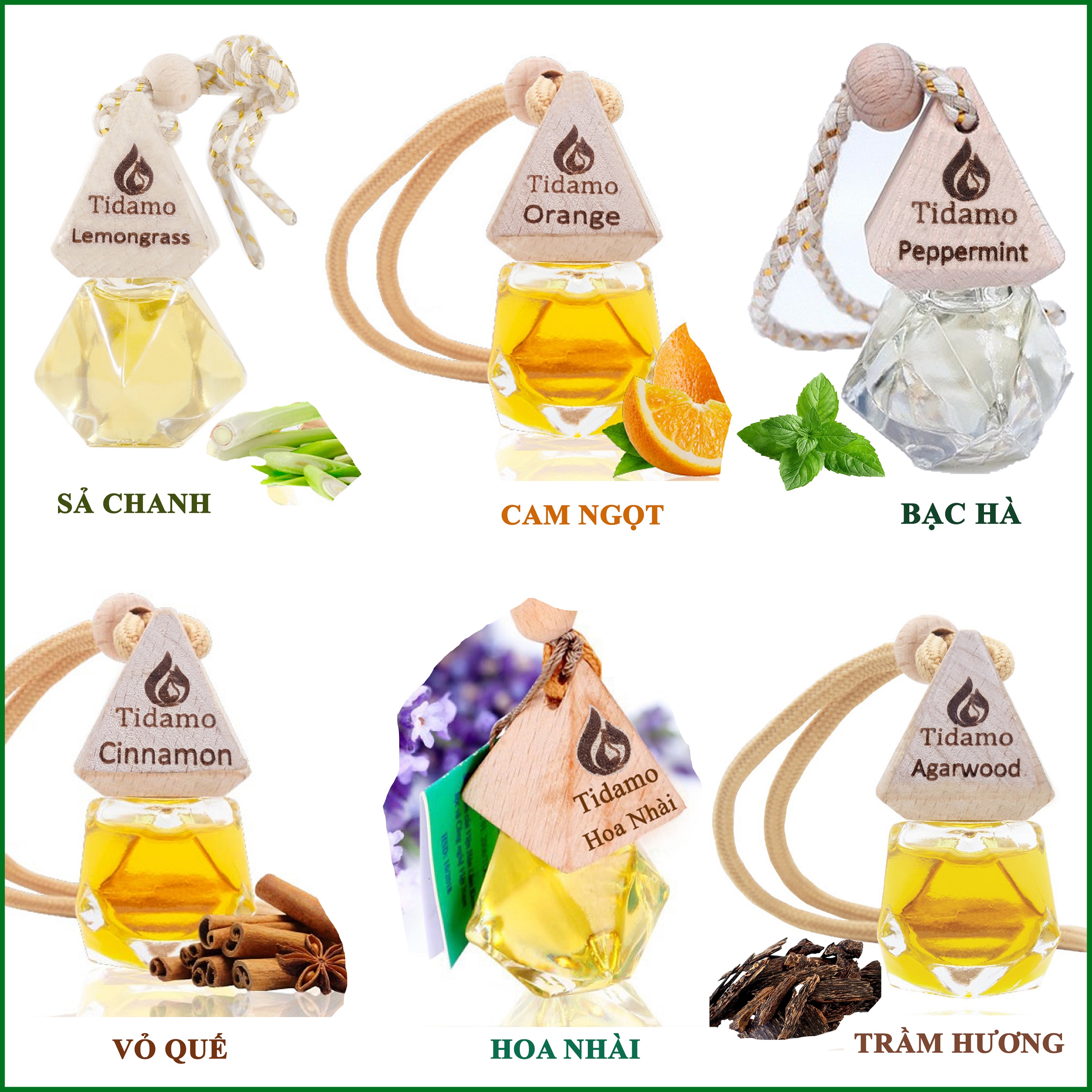 Tinh Dầu Treo Xe Hơi, Treo Phòng Gia Đình| Tự Chọn Mùi, Nguyên Chất,Có Kiểm Định Chất Lượng| Tinh Dầu TIDAMO Khử Mùi Xe Hơi, Thơm Phòng, Thư Giản Tinh Thần