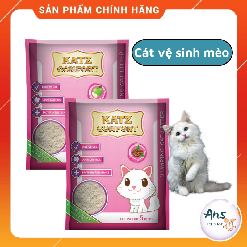 Cát vệ sinh cho mèo, cát vệ sinh katz comfort mùi táo, cà phê, túi 5l và 10l