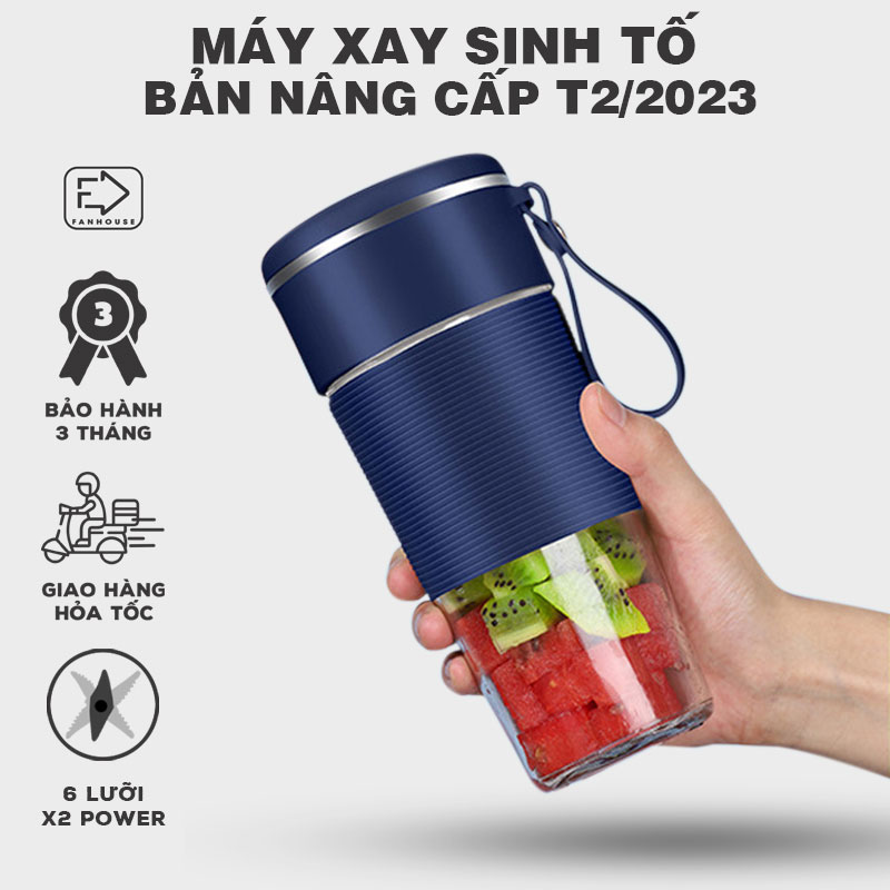 Máy xay sinh tố cầm tay mini đa năng 💢Fan House 💢 máy xay thịt đá Juicer 6 lưỡi dễ sử dụng dễ vệ sinh bảo hành 3T