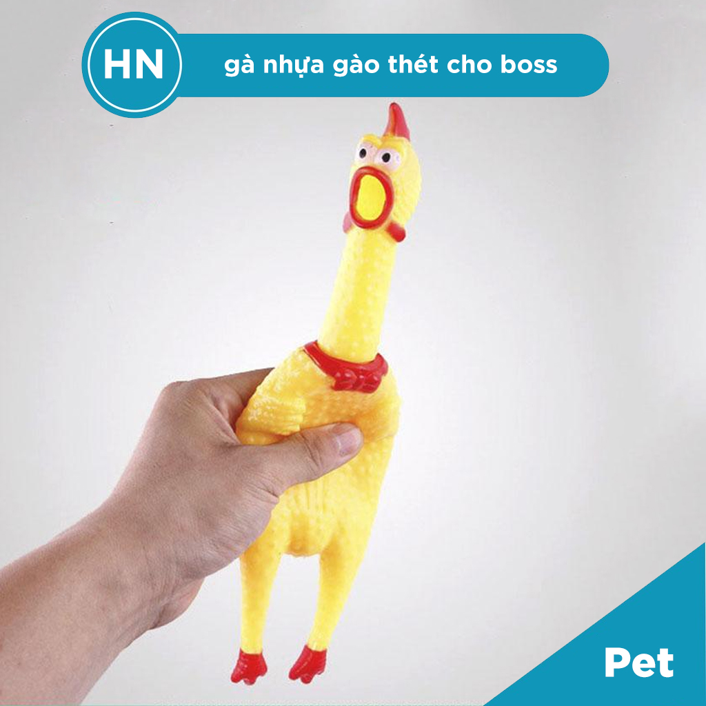 Đồ chơi cho chó mèo - gà nhựa gào thét size m - phụ kiện cho thú cưng