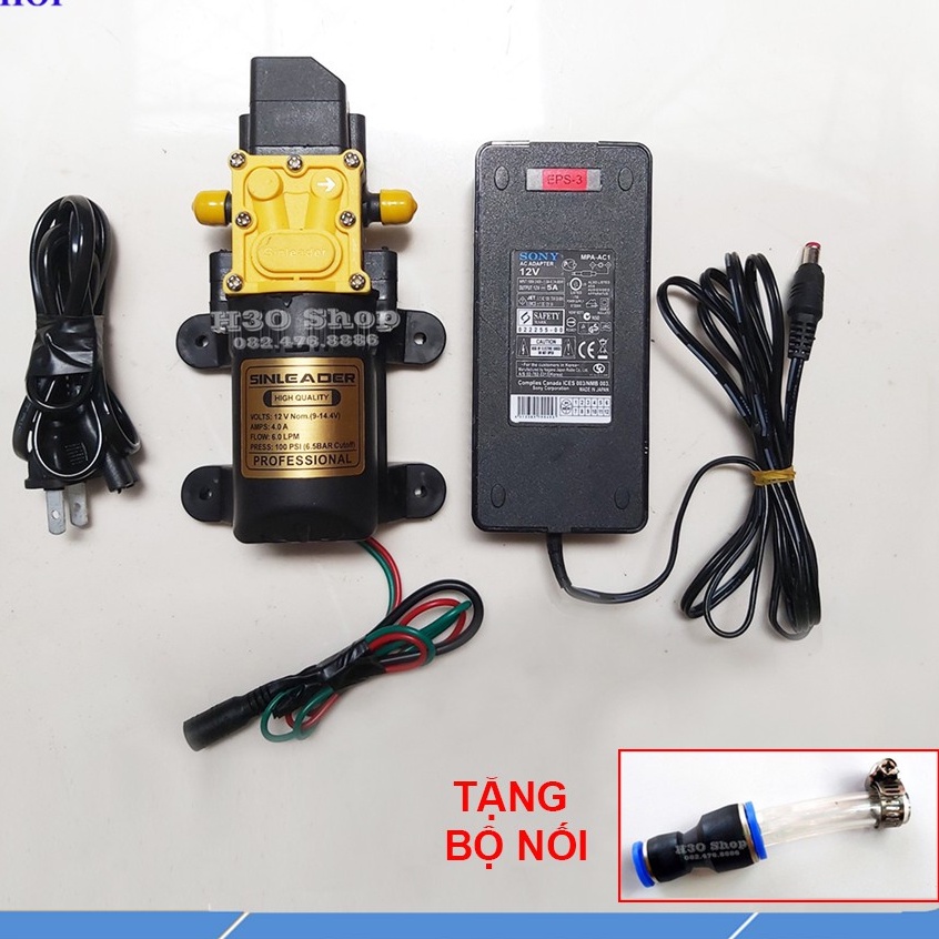 Máy bơm tăng áp 12v kèm nguồn 12v/5a