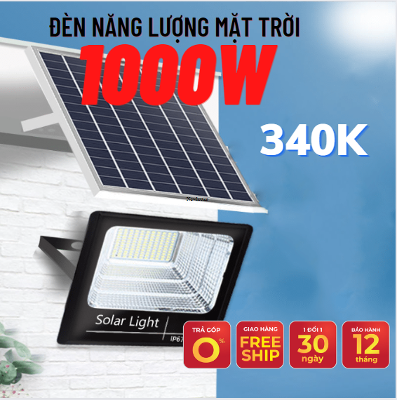 Đèn Năng Lượng Mặt Trời Đèn Năng Lượng Mặt Trời tự Sáng Chống Nước Tiết Kiệm Điện Năng 1000w LED THẮNG TRANG