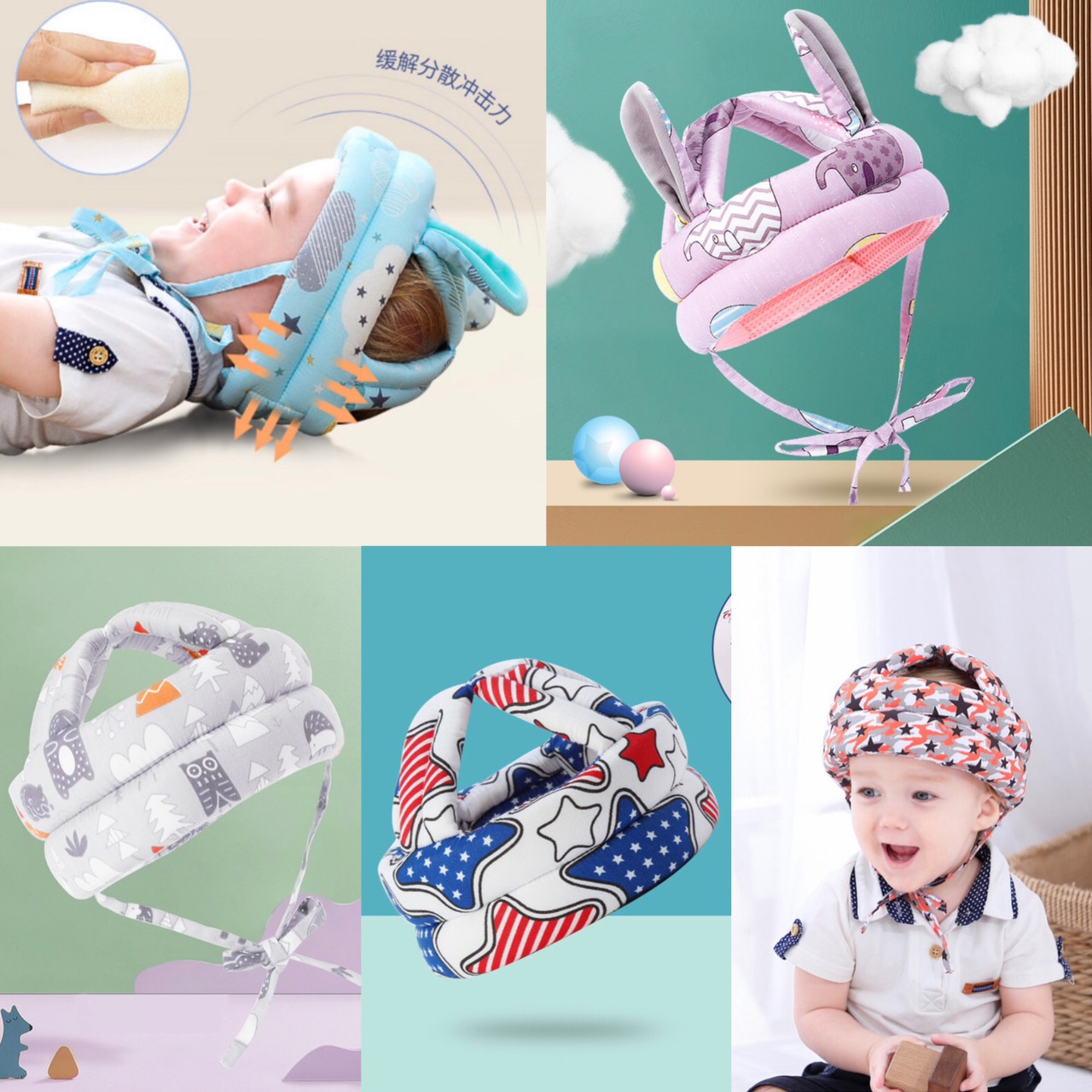 Mũ Bảo Vệ Đầu Cho Bé Yêu Nhiều Họa Tiết Siêu Dễ Thương 7 Tháng Đến 5 Tuổi