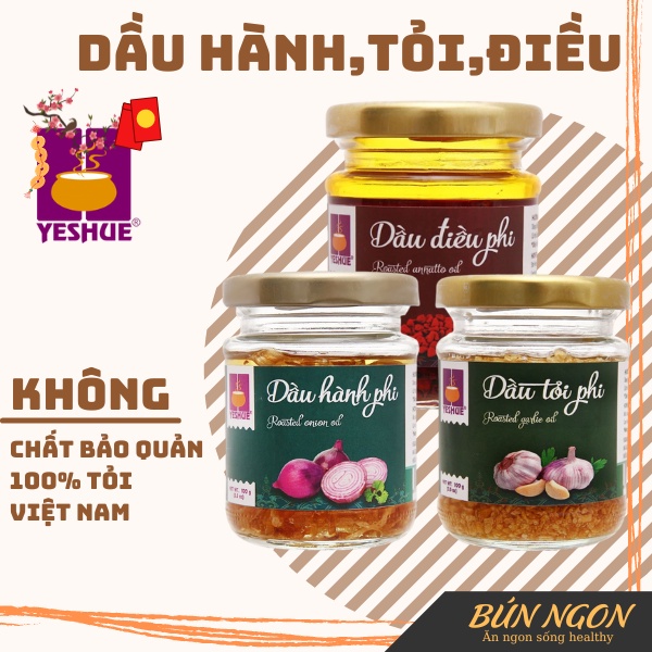 Dầu hành,tỏi,điều phi yeshue 100g - đặc sản gia vị truyền thống huế