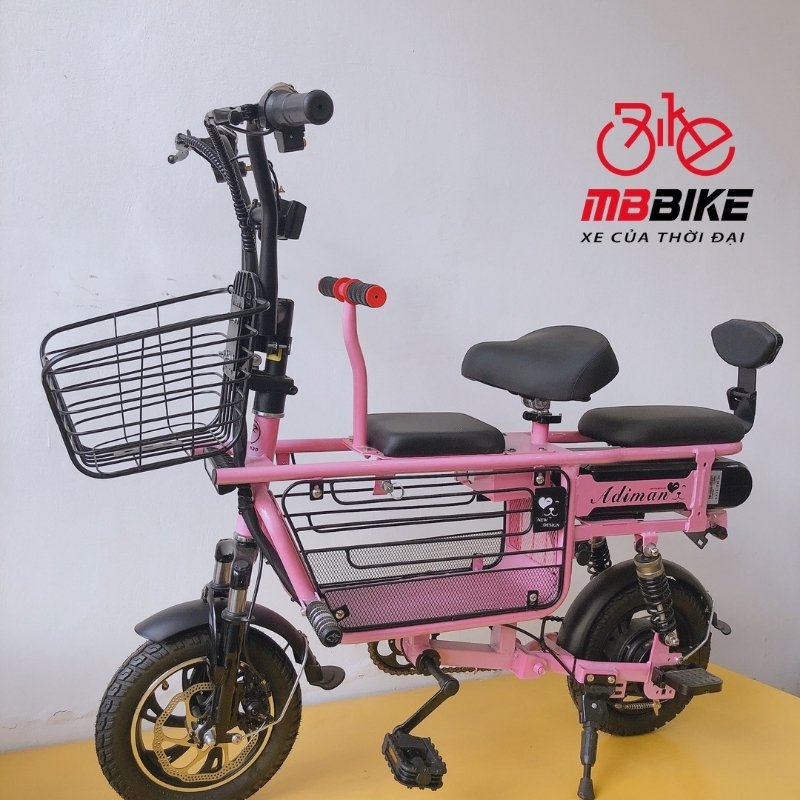 Xe Đạp Điện Mini Gấp Gọn, Xe Điện Adiman, Xe Đạp Điện Giỏ To 3 Ghế Ngồi Đi Được 100k Lần Sạc Đầy, Xe Đạp Điện Mini - Xe Đạp Điện- Xe Điện - Xe Máy Điện - Xe Điện Người Lớn