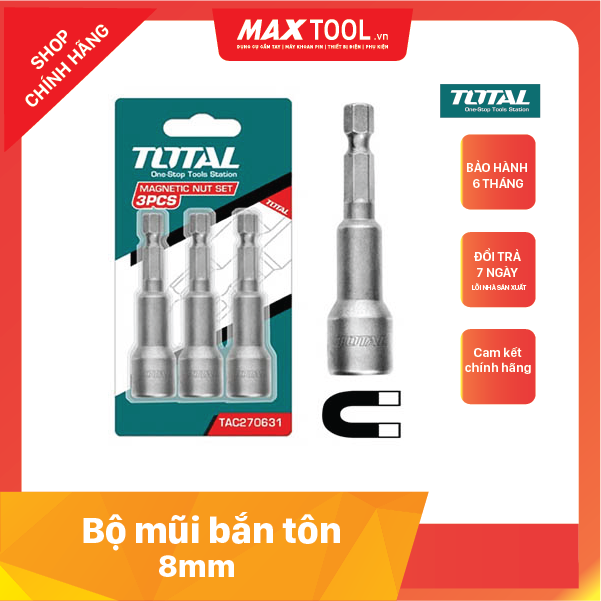 Bộ mũi bắn tôn 1/4" 8mm 10mm total tac271031