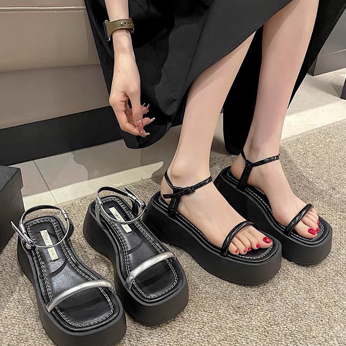 Sandal nữ dây mảnh hàng QC cao cấp