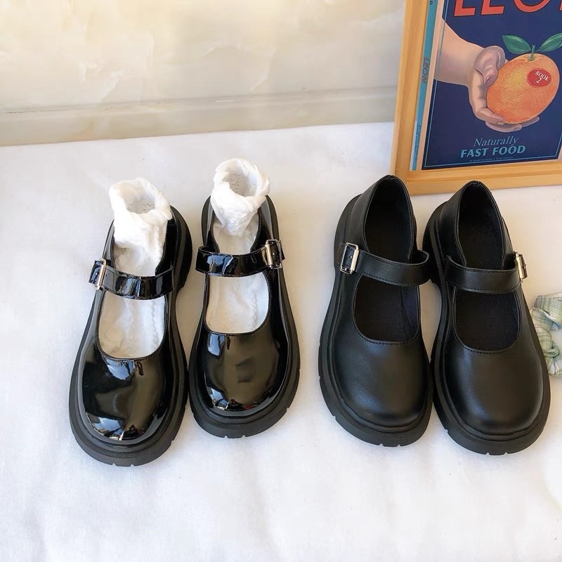 Giày nữ Loli dây cài chất liệu da siêu đẹp mẫu mới hot trend 2022, giày sneaker nữ búp bê học sinh đi học đế độn êm chân, giày bata nữ siêu đẹp giá rẻ