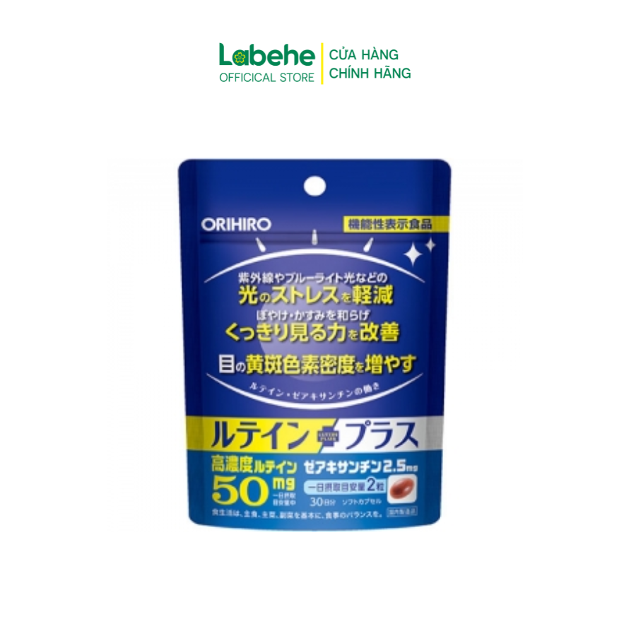 Viên Uống Bổ Mắt Lutein Plus Orihiro 60 Viên Giúp Cải Thiện Hiệu Quả Thị Lực, Giảm Tác Hại Của Ánh Sáng Xanh, Tia UV Cho Tế Bào Mắt, Võng Mạc