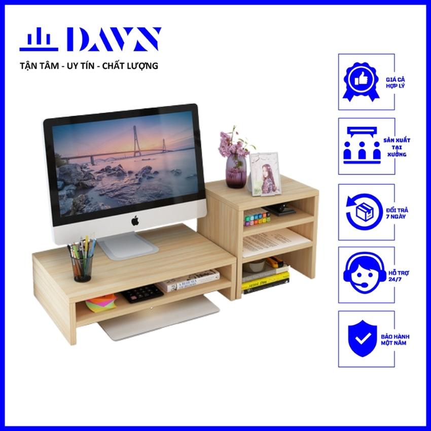 Combo kệ màn hình máy tính DA111 + kệ sách để bàn DA112, phong cách hiện đại, trẻ trung, sang chảnh, chống mỏi lưng đau vai gáy, mỏi mắt, sản xuất từ gỗ công nghiệp nhập khẩu bền màu với thời gian tại xưởng của shop