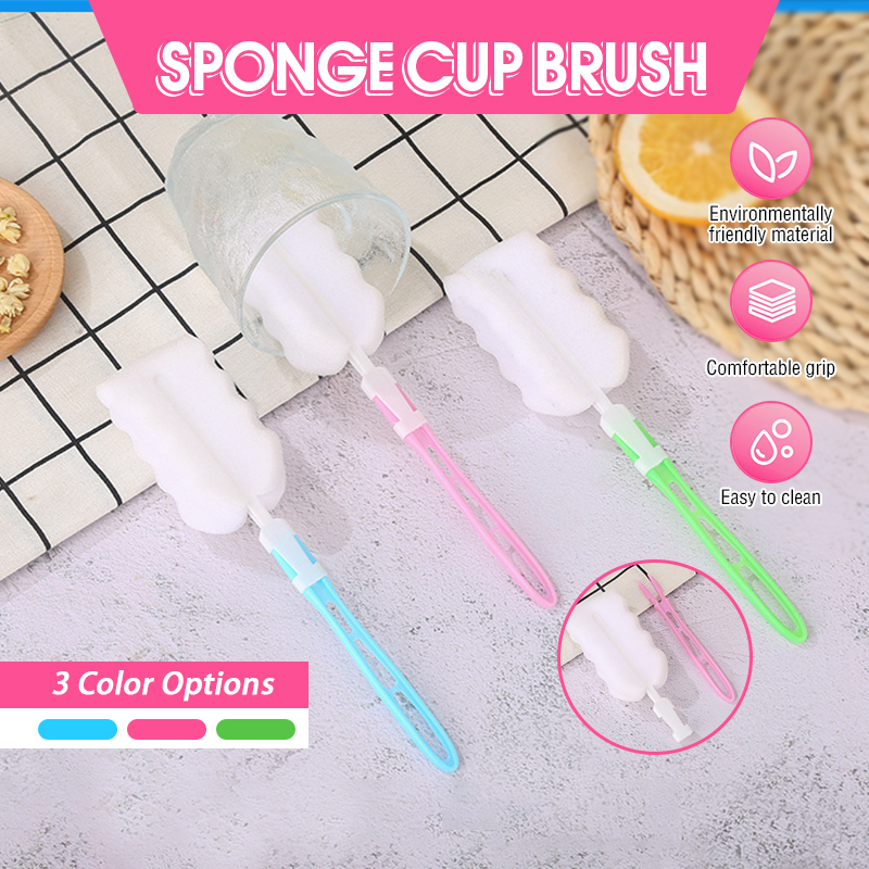 Bộ cọ rửa bình sữa,cọ rửa ly cốc,vói đầu bằng mút xốp,bọt biển mềm,cọ làm sạch ly cafe
