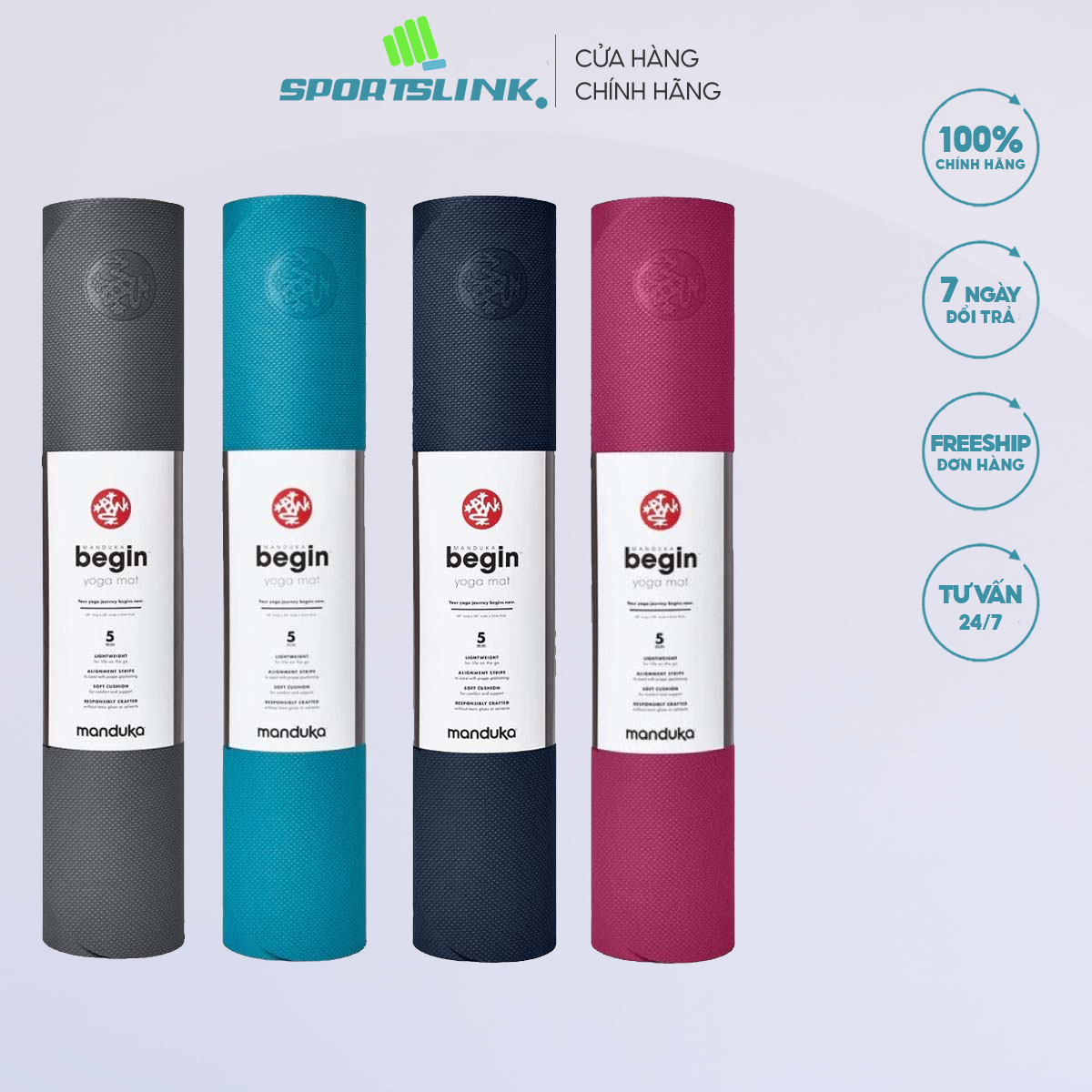 Thảm tập yoga tpe manduka – begin 5mm