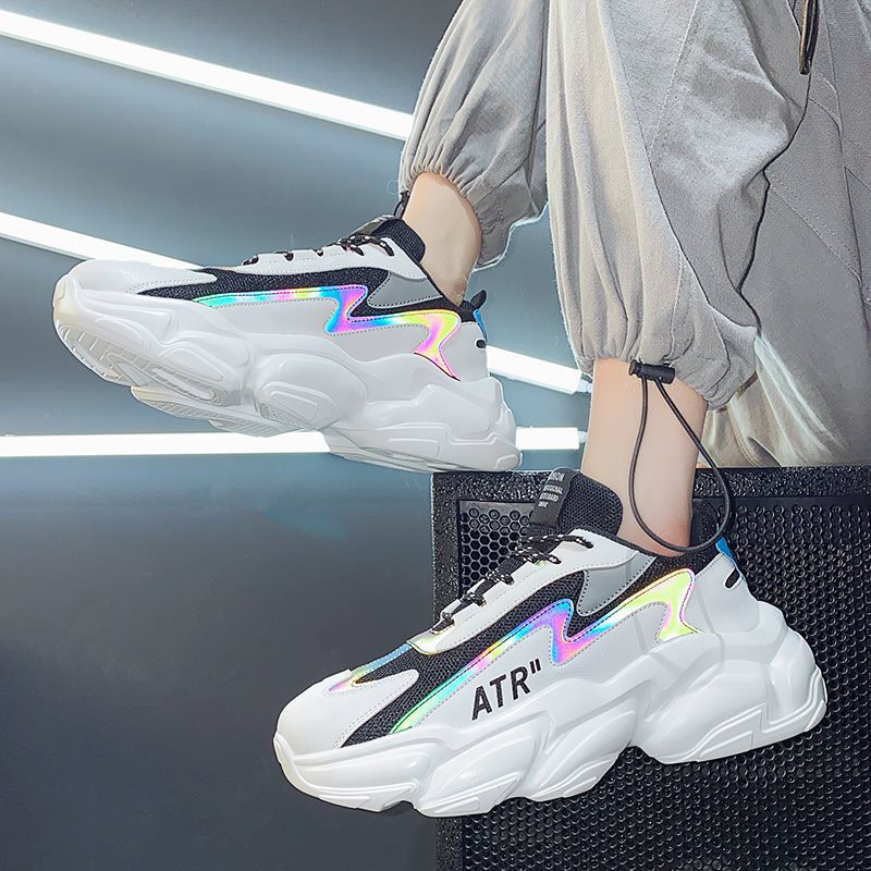 Giày thể thao nam sneaker đế bánh mì atrr phản quang phong cách siêu ngầu