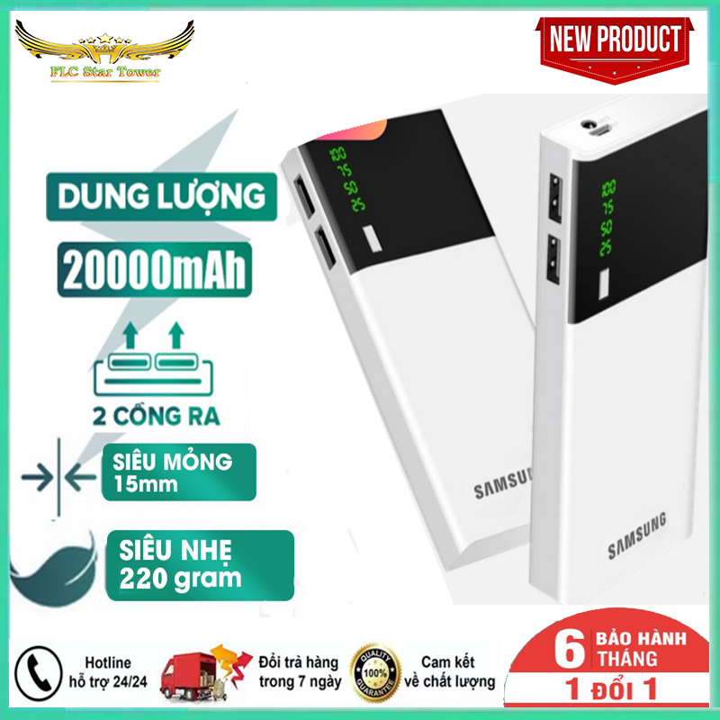 Pin Sạc Dự Phòng SMART POWER Dung lượng cực khủng  lõi chuẩn 5 lõi pin Lithium Lon  tích hợp 2 cổng sạc đa dụng sạc nhiều máy cùng lúccó đèn pin chiếu sáng tiện ích