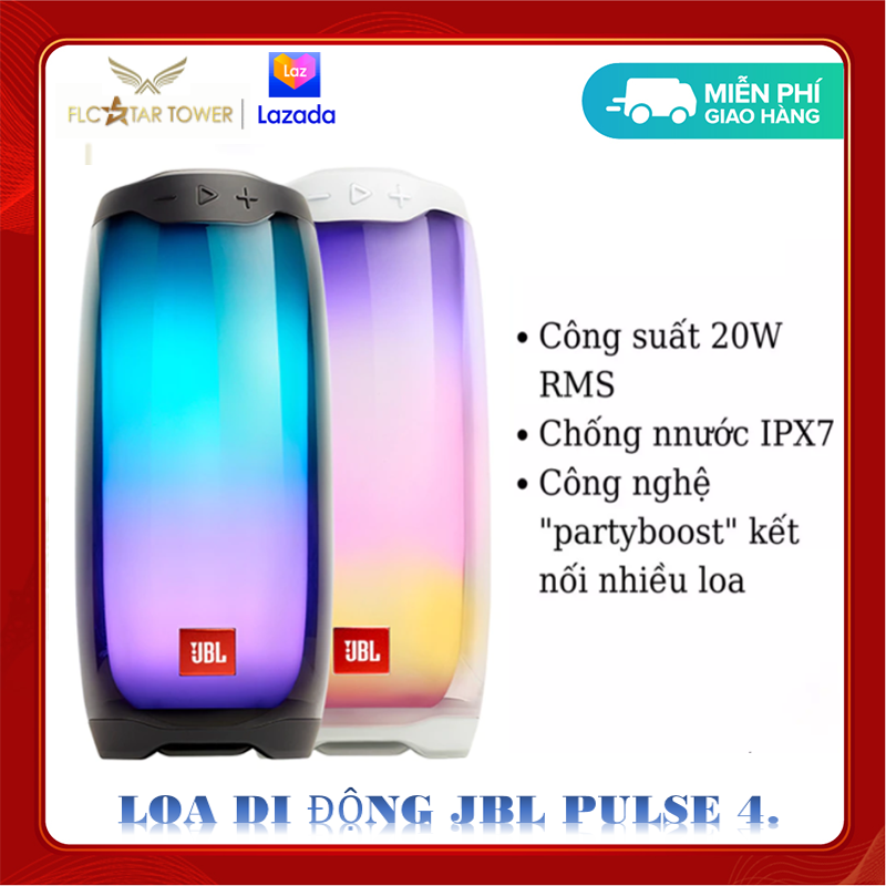 Loa Bluteooth JBL Pulse 4 - Công Suất Cực Lớn 20W - Âm Thanh Phát Sáng 360° - Kết Nối Connect -Âm Bass Mạnh-Chống Nước IPX7-Pin 6000mAh Cho 12 Giờ