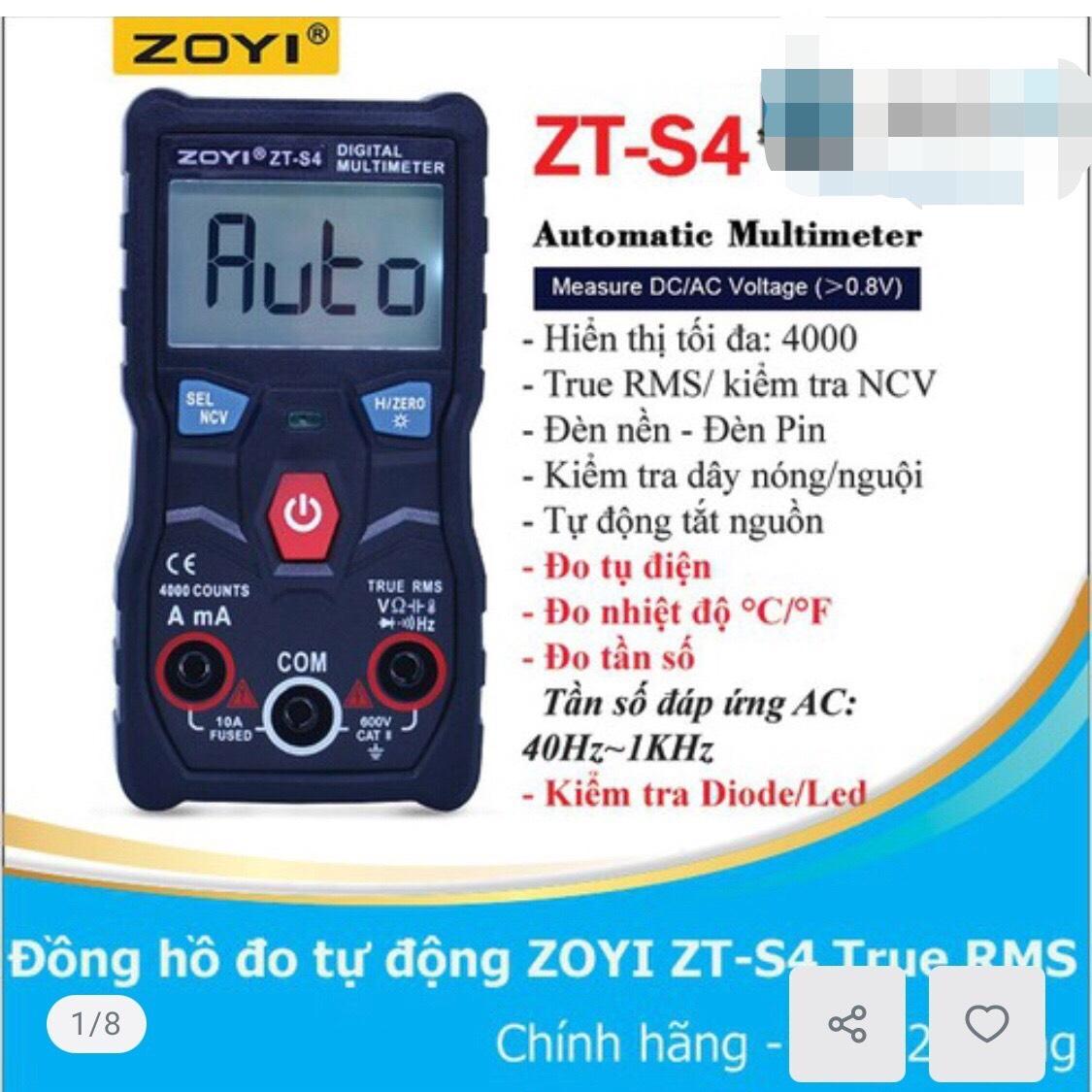 Đồng hồ đo tự động zoyi-s4