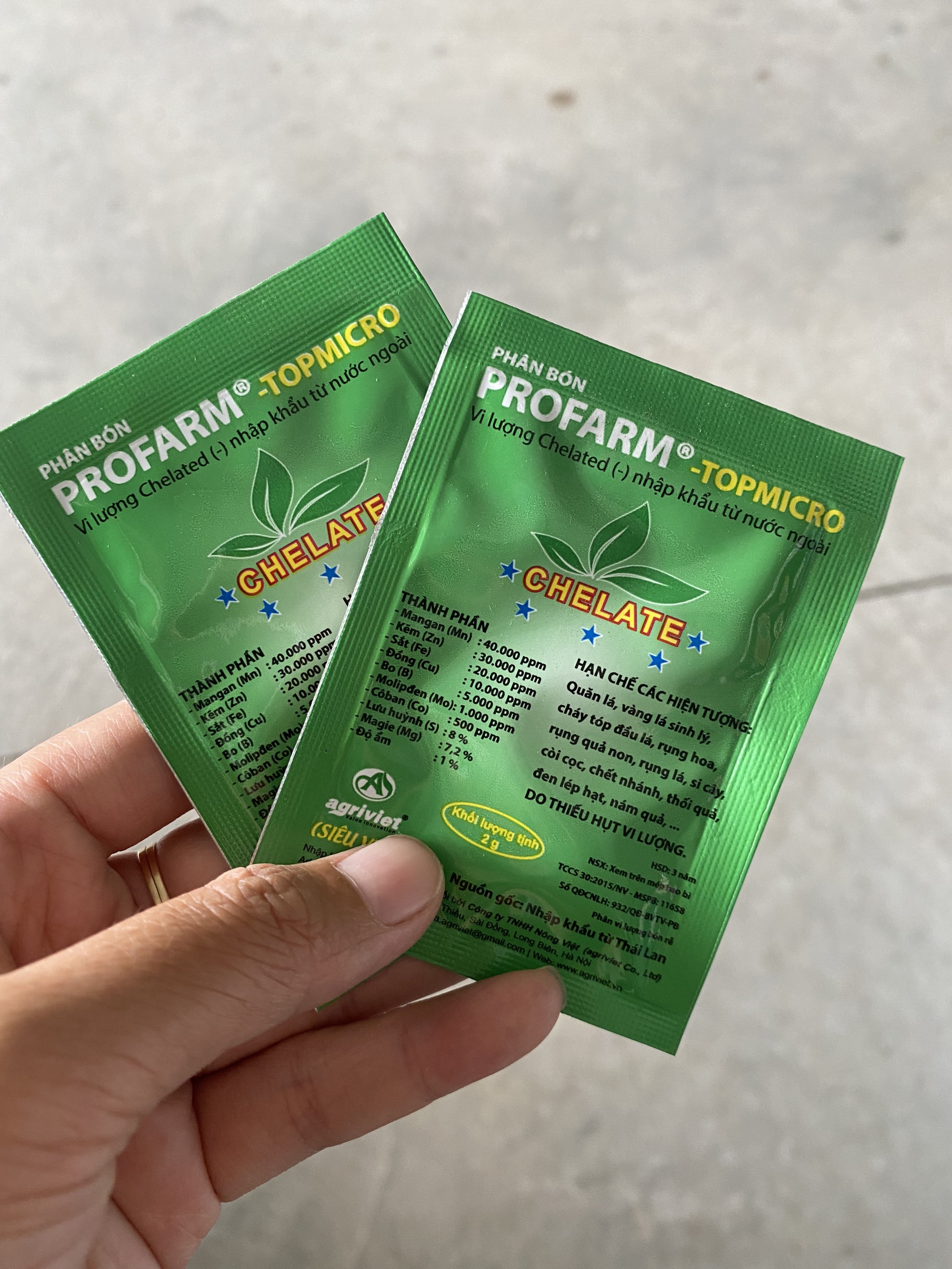 10 gói Phân bón lá siêu vi lượng Thái Lan Chelate Profarm TopMicro