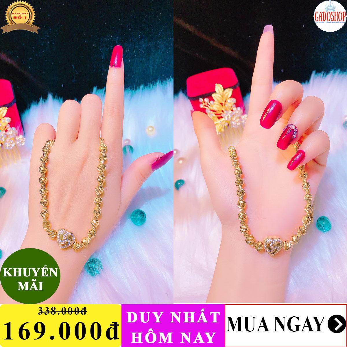 [RẺ VÔ ĐỊCH]Dây chuyền mạ vàng, dây chuyền nữ dạng bi dát vàng cao cấp chạm khắc hoa văn tinh tế phối charm trái tim tình yêu siêu ngọt ngào đính pha lê lấp lánhTrang sức Minshop VD30101907 - đeo làm công sở cực sang chảnh và quý phái