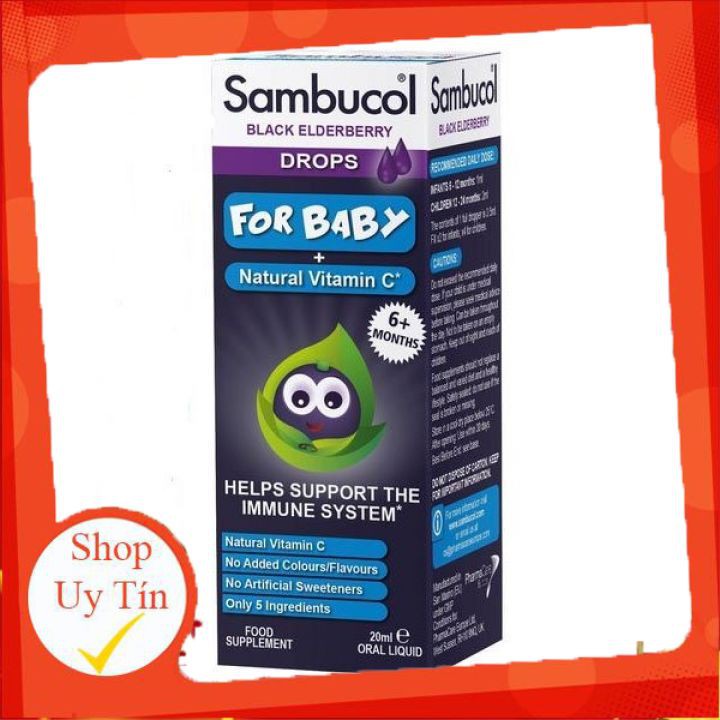 Sambucol tăng đề kháng drop dạng giọt cho bé từ 6 tháng Úc